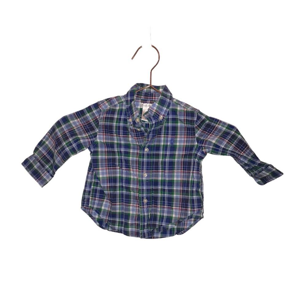 Ralph Lauren Plaid Button-Down Shirt - 12 Months